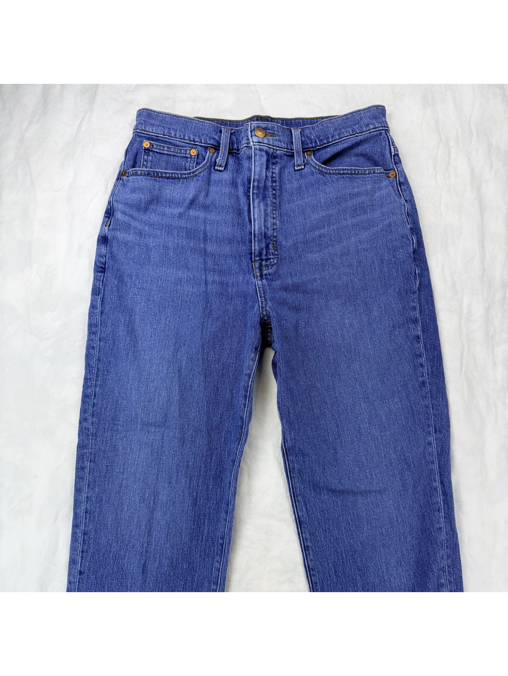 Madewell The Momjean Jeans Size 30 Blue High Rise Straight Leg Stretch Denim - Picture 2 of 15